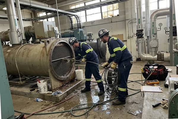 Cleaning chiller condenser tubes