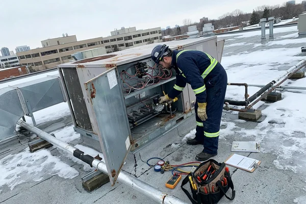 Adjusting a make-up air unit burner in cold weather