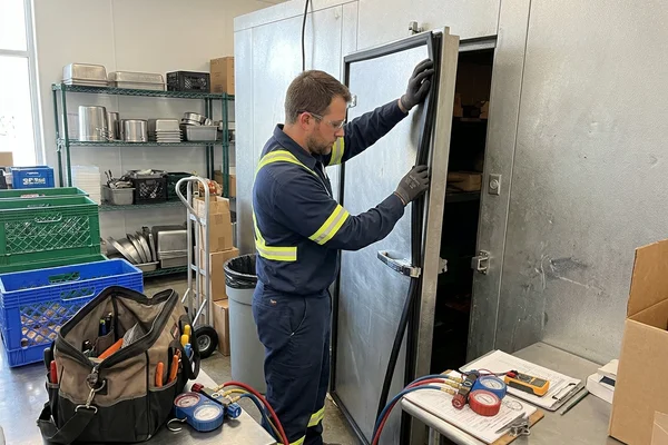 Fitting a new walk-in cooler door gasket