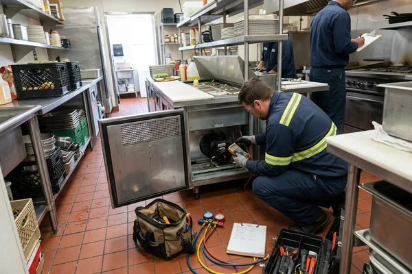 Testing a prep table evaporator fan