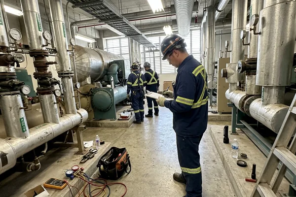 Logging chiller readings during a maintenance visit