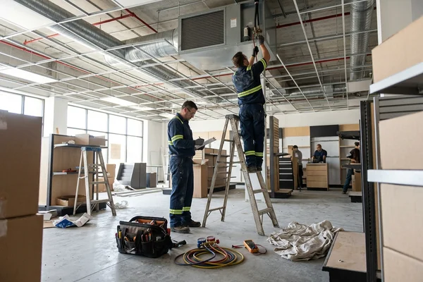 HVAC start-up in a new retail store before opening