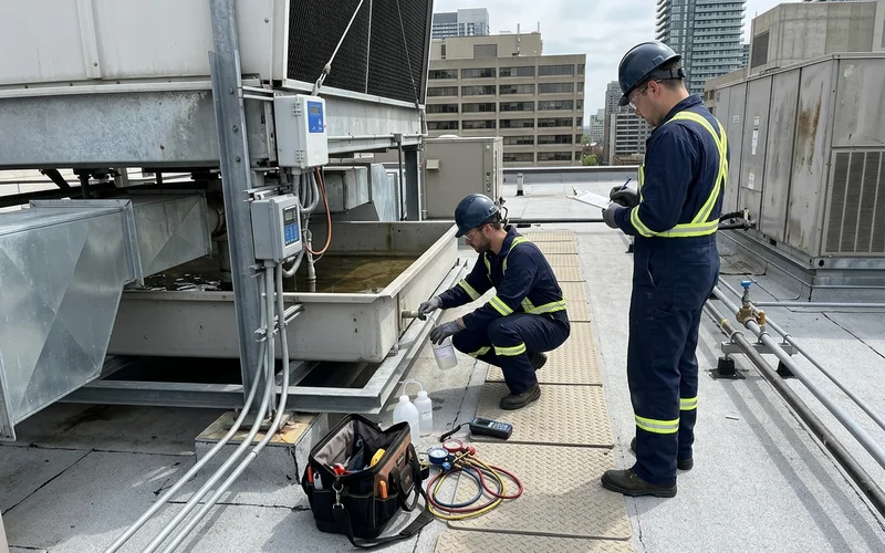 Drawing a cooling tower water sample for legionella testing