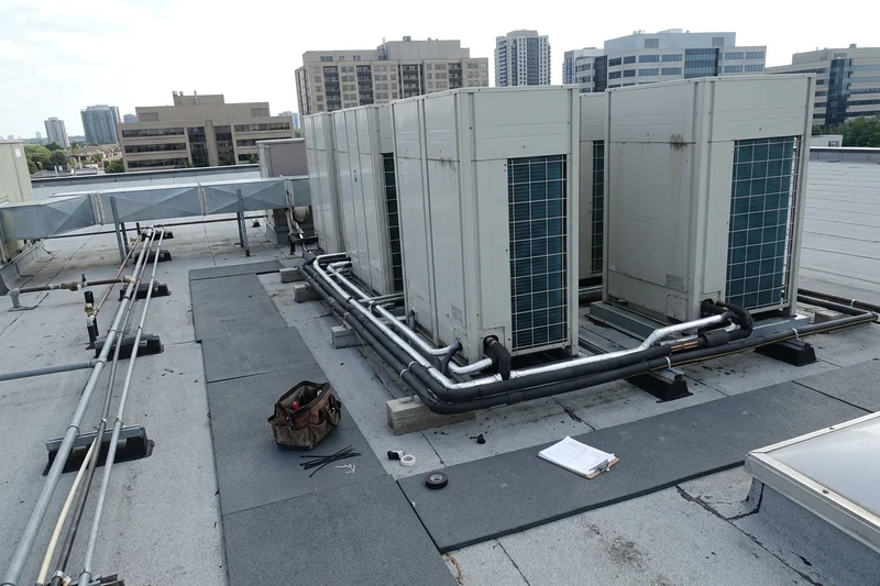 VRF outdoor units on a Markham office roof
