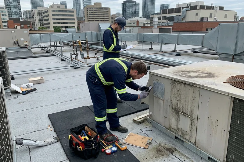 Recording a rooftop unit nameplate during the age audit